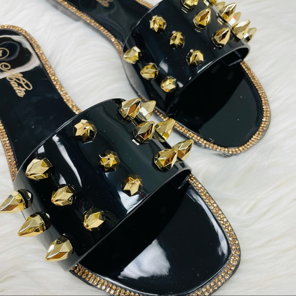 Black jelly studded sandal - Picture 3 of 7